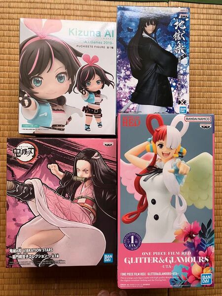 未開封フィギュア4箱セット鬼滅の刃 キズナアイ ワンピース ウタ 地獄楽 相馬