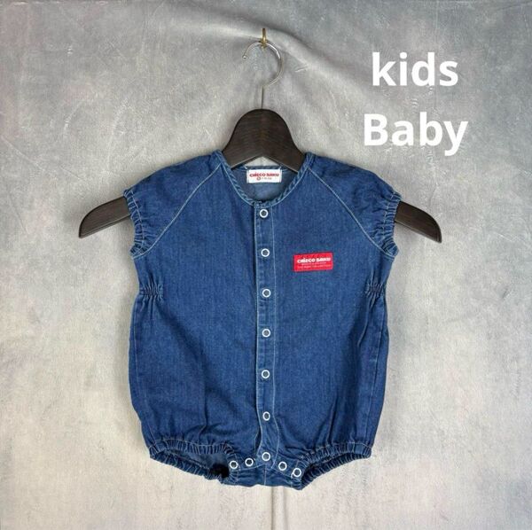 c41【子供服】【ベビー】【スナップボタン】【かわいい】カバーオール70-80㎝ ロンパース キッズ miki HOUSE