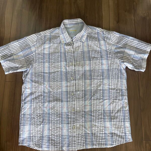 ドゥクラッセ DoCLASSE ボタンダウン シャツ メンズ 中古 XL チェック 半袖
