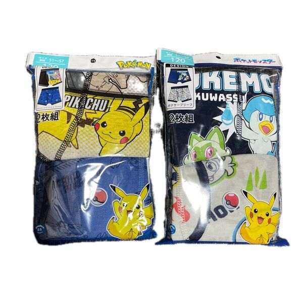 120cm●4枚●ポケットモンスター/ポケモン/ピカチュウ★男児用前開きボクサーブリーフ/ボクサーパンツ