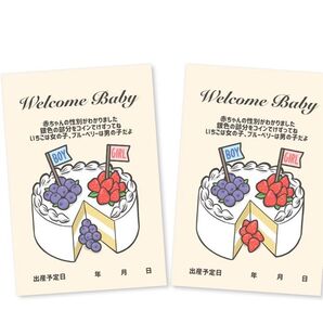 新品未使用 ジェンダーリビール カード3枚 専用封筒3枚付赤ちゃん 性別発表 (男の子用)