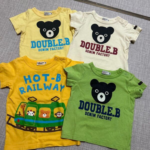 ミキハウス ダブルB Tシャツ 4枚セット 80cm