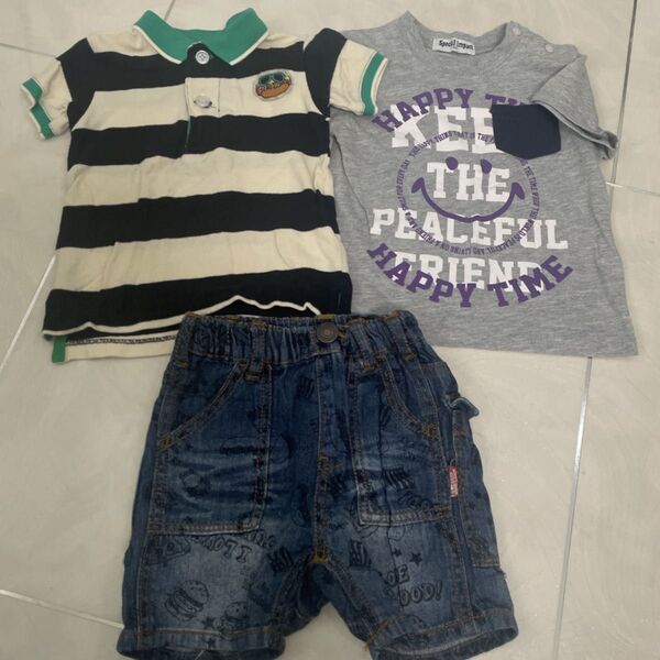 半ズボン ハーフパンツ 半袖Tシャツ 上下セット 男の子 ショートパンツ BREEZE 半袖 トップス おまけ付き