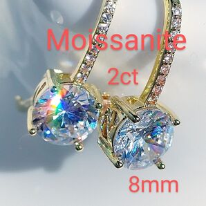 2ct モアサナイト 人工ダイヤモンド ピアス 14kゴールド あ53