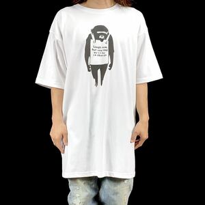 新品 大きい オーバーサイズ XXL 3XL 4XL 5XL 対応 バンクシー BANKSY チンパンジー グラフィティ アート ビッグTシャツ ロンT パーカー 可