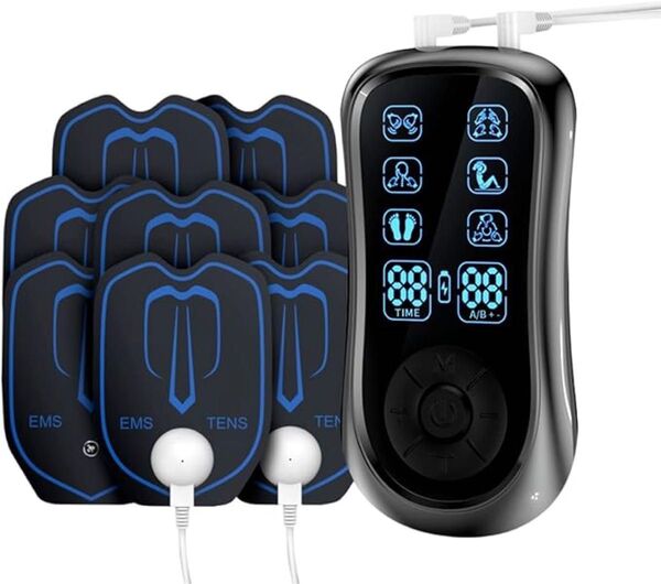 EMS リラクゼーション器 全身筋肉刺激 6モード 19階段強度 A/Bデュアルチャネル仕様 Type-C充電 超軽量 携帯便利