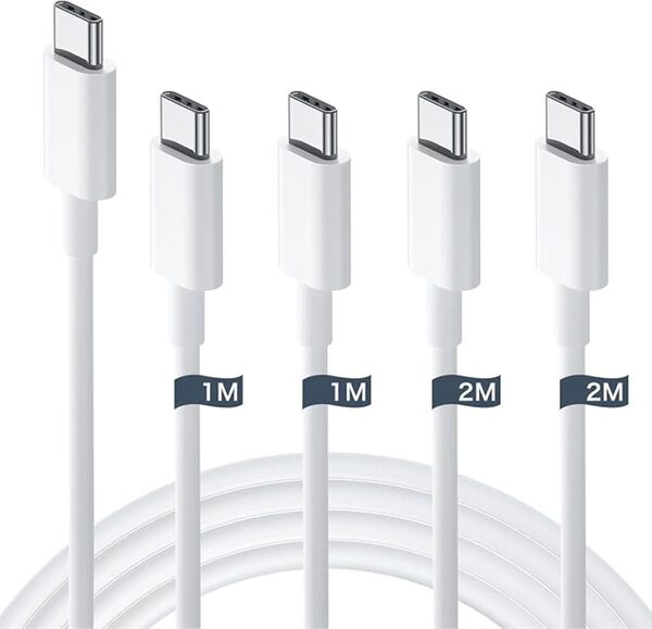 USB Cケーブル タイプc 1M/2M 4本 PD対応 シリコン素材 60W超急速充電 断線防止 480Mbps高速 データ転送