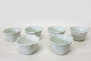 harip Edo middle period old Imari six customer white porcelain ..