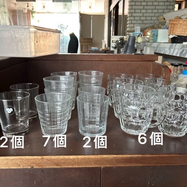 アイスコーヒーで使用しました。グラス コップ マグカップ ガラス 4種類 17個 まとめ売り