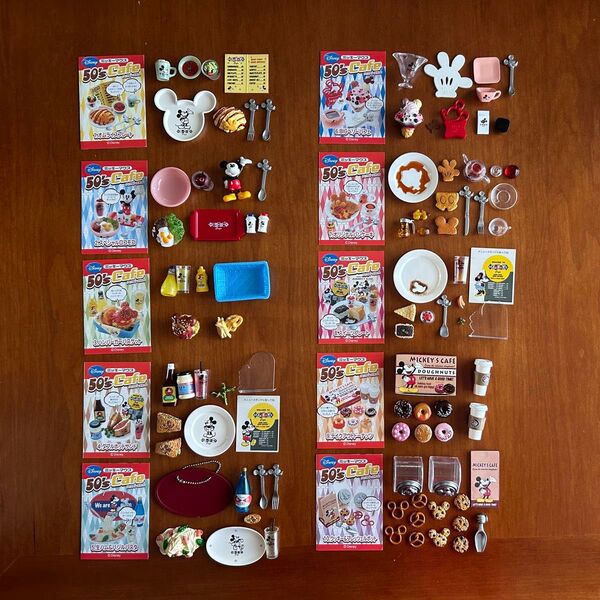 リーメント ミッキーマウス 50’s Cafe カフェ 10種類フルコンプぷちサンプルシリーズ ミニチュア Re-Ment