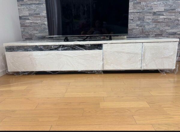 【BAROCCA】テレビボード 180cm ホワイト引き出し収納付き