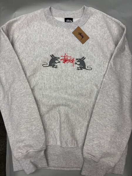【新品未使用】stussyメンズスウェットトレーナーM HOMEBREW CREW グレー1915140