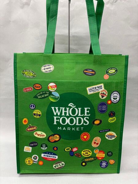 【新品未使用】WHOLE FOODS MARKETエコトートバッグ ステッカー柄