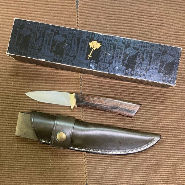オールドガーバー Custom Ebony C325 ハイス鋼 レザーシース アウトドア キャンプ GERBER シースナイフ