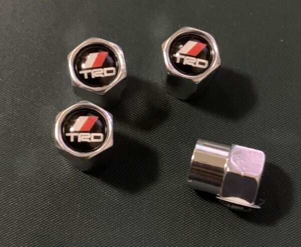 銀 TRD ホイール エアーバルブキャップ トヨタ プリウス クラウン アルファード アクア ヤリス 86 C-HR スープラ