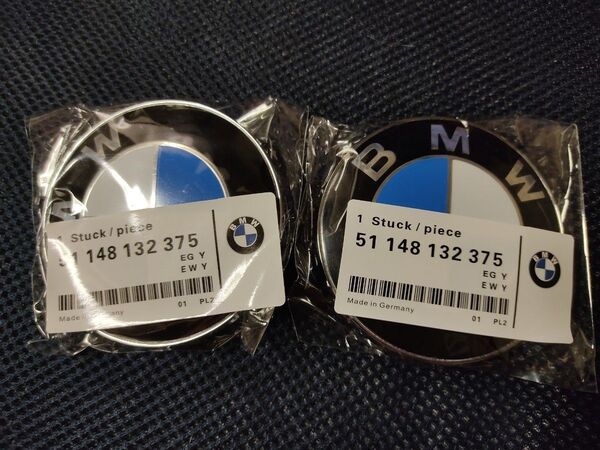 82mm2枚セット BMW ボンネットエンブレム リアエンブレム 青白
