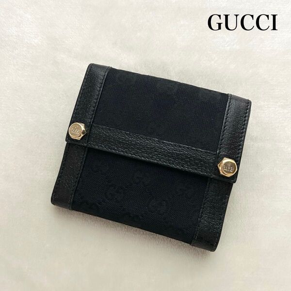 GUCCI グッチ 二つ折り財布 折り財布 GG 黒