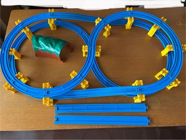 プラレール 無限ループレイアウト トンネル 2倍直線レール