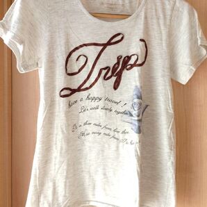 ファ-ストステップ バラ プリント ロゴいり Tシャツ チュニック グレ- 青 薔薇