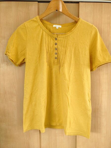 新品 CINEMA CLUB レ−スつき 山吹色 黄色 半袖 カットソー Tシャツ トップス M HONEY’S