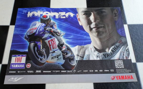 【MotoGP】2009 FIAT YAMAHA TEAM #99 Jorge Lorenzo(ホルヘ・ロレンソ) ポスター (非売品) ヤマハ YZR-M1