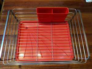  dish drainer stainless steel wire basket tableware kitchen metal rack 