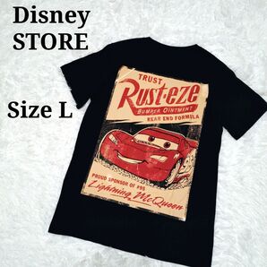 ディズニーストア カーズ マックイーン Tシャツ 半袖 L ブラック PIXAR 黒