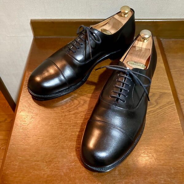 【GRENSON】アーカイブコレクション ストレートチップ ドレスシューズ UK8E 26.5cm ブラック 黒 1930s 復刻