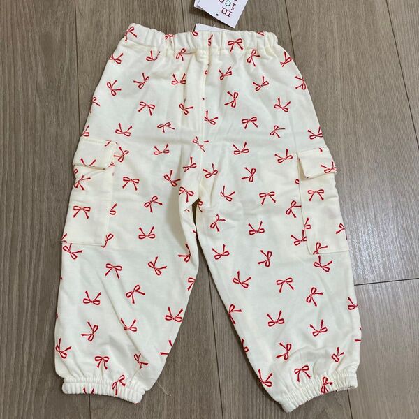 しまむら micorrid ミコリッド annaリボン柄 カーゴパンツ 90