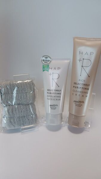 ハップアール リッチクレンジングクリーム フェイススクラブ 吸水バンド 3点セット 新品未使用 HAP+R