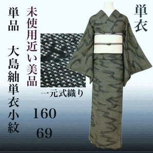 【高級感漂う美品】未使用級 単衣 大島紬小紋単品 極めて奄美大島紬 一元式織