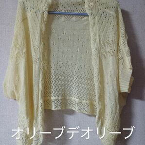 OLIVE des OLIVE レースサマーカーディガン ドルマンスリーブ フリーサイズ 日焼け対策に!薄手、旅行にも便利♪