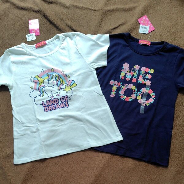 【未使用】キッズ Tシャツ 2枚セット 130 女の子 まとめ売り