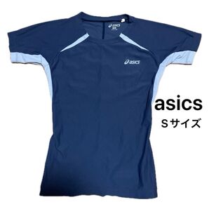 asics アシックス 半袖 Tシャツ ネイビー 紺 サポート トップス ウエア スポーツ トレーニング S