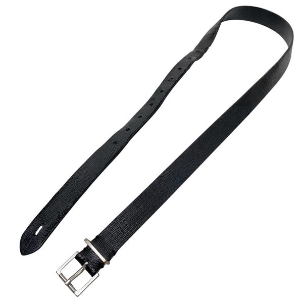 Maison Margiela Belt メゾン マルジェラ シルバー バックル レザー ベルト ブラック 黒 メンズ レディース