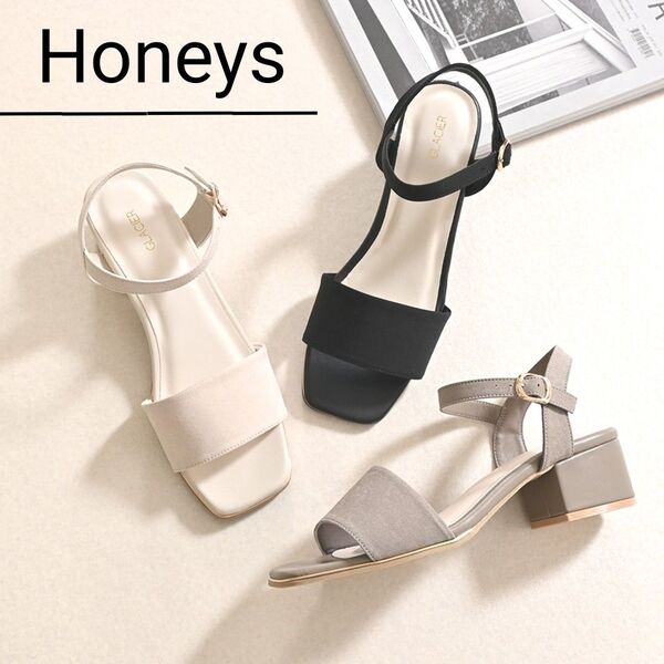 Honeys ハニーズ スクエアトゥサンダル ストラップサンダル アンクルストラップ 状態良好