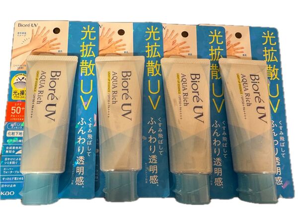 未開封新品 ビオレUV アクアリッチライトアップエッセンス 日焼け止めエッセンス 4本 光拡散UV