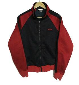 CRU クルー M 赤 × 黒 レッド ジャージ USA製 メンズ クリュー ジップ ジャケット ブルゾン ジャンパー 90s ビンテージ