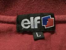 エルフ elf 半袖 赤 レッド L ポロシャツ 袖元 ボーダー メンズ シャツ オイル バイク ウエア Tシャツ_画像4