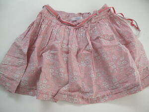 **jacadi parisjakati girl thin cotton flared skirt pink & gray 6A 110~120