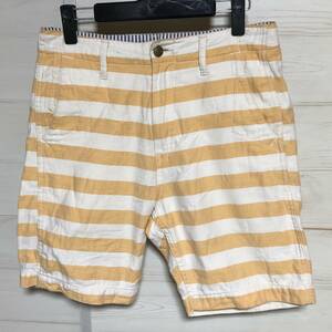 日本製 kafika カフィカ ハーフ パンツ ショート パンツ ボーダー 囚人 パンツ size01 美品 管理A1106