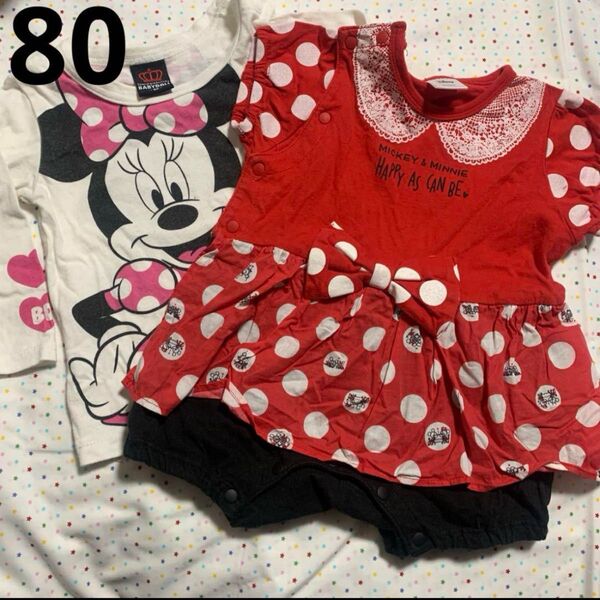 Disney ディズニー なりきり ミニー ロンパース Tシャツ 80