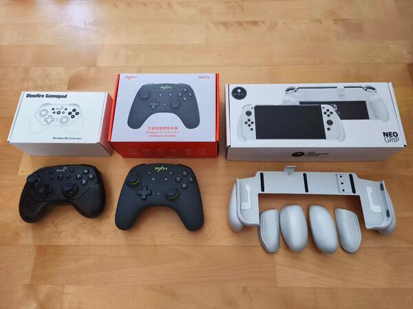 中古 動作OK Nintendo Switch ワイヤレスコントローラー 2個 / グリップ 1個 / PXN-9607X