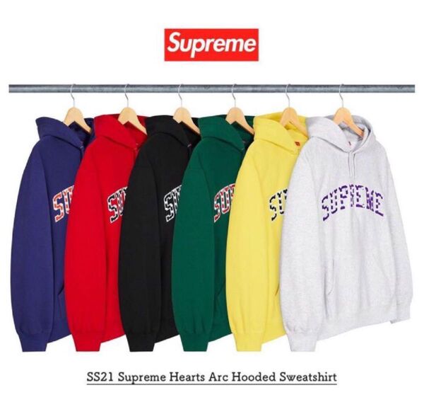 シュプリーム supreme パーカー プルオーバー 刺繍ロゴ ハート 完売品 カナダ製 ビックロゴ 入手困難