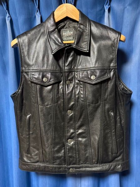 KADOYA カドヤ 山羊革 ゴートスキン DT LEATHER VEST レザーベスト K’S LEATHER Lサイズ