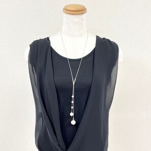 パールネックレス/A lot アレンジ/シルバーcolor/Y字ネックレス/ラリエットネックレス/背中見せ【全員プレゼント付き】
