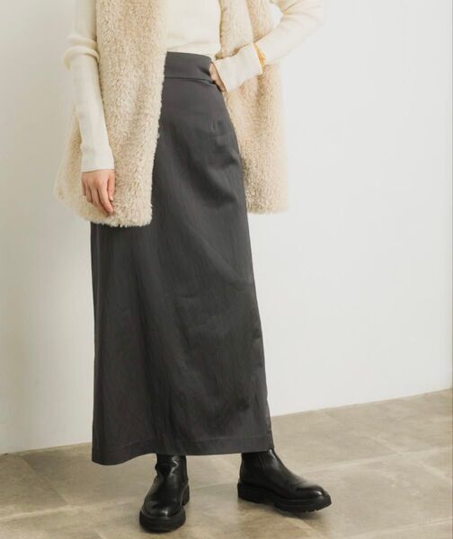 アーバンリサーチ サテンストレートスカート URBAN RESEARCH ロングスカート