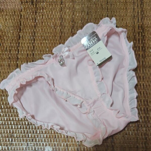 BODYZone 、レースパンティ(TK1019)(新品、未使用、Mサイズ)淡いピンク色、縁取りフリフリレース