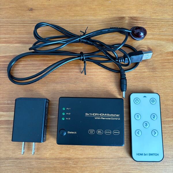 WisFox HDMI切替器 HDMI分配器 3入力/1出力 4K+3D 高速HDMIセレクター 4K60Hz セレクター