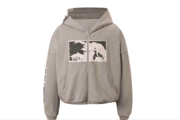 bastard PUNK PRINT APPLIQUE HOODIE size XL パーカー 長袖 ジップアップ